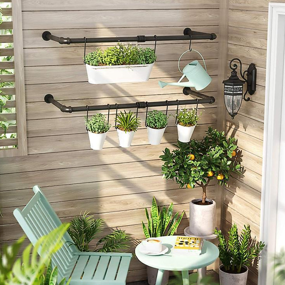 Wall Mounted Clothes Rack Industrial Pipe Hanging Rod for Closet Laundry Room