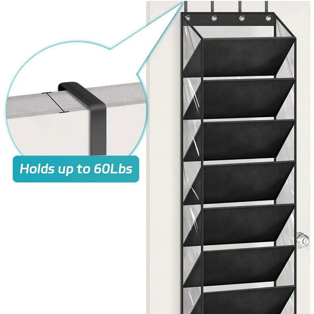 10 Tier Clear Over the Door Shoe Organizer Storage Hanging Organiser with Deep Pockets