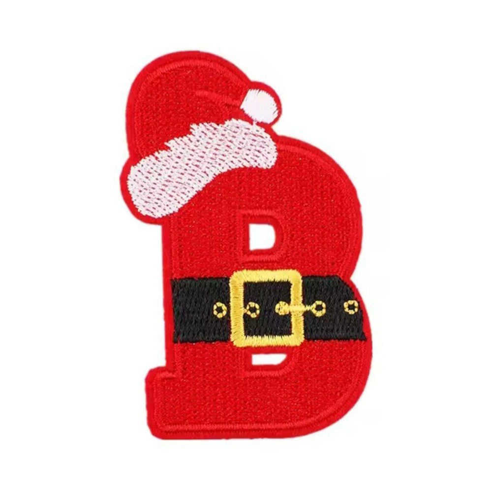 Christmas Embroidered Iron-On Letter and Pattern Patch Set for Clothes