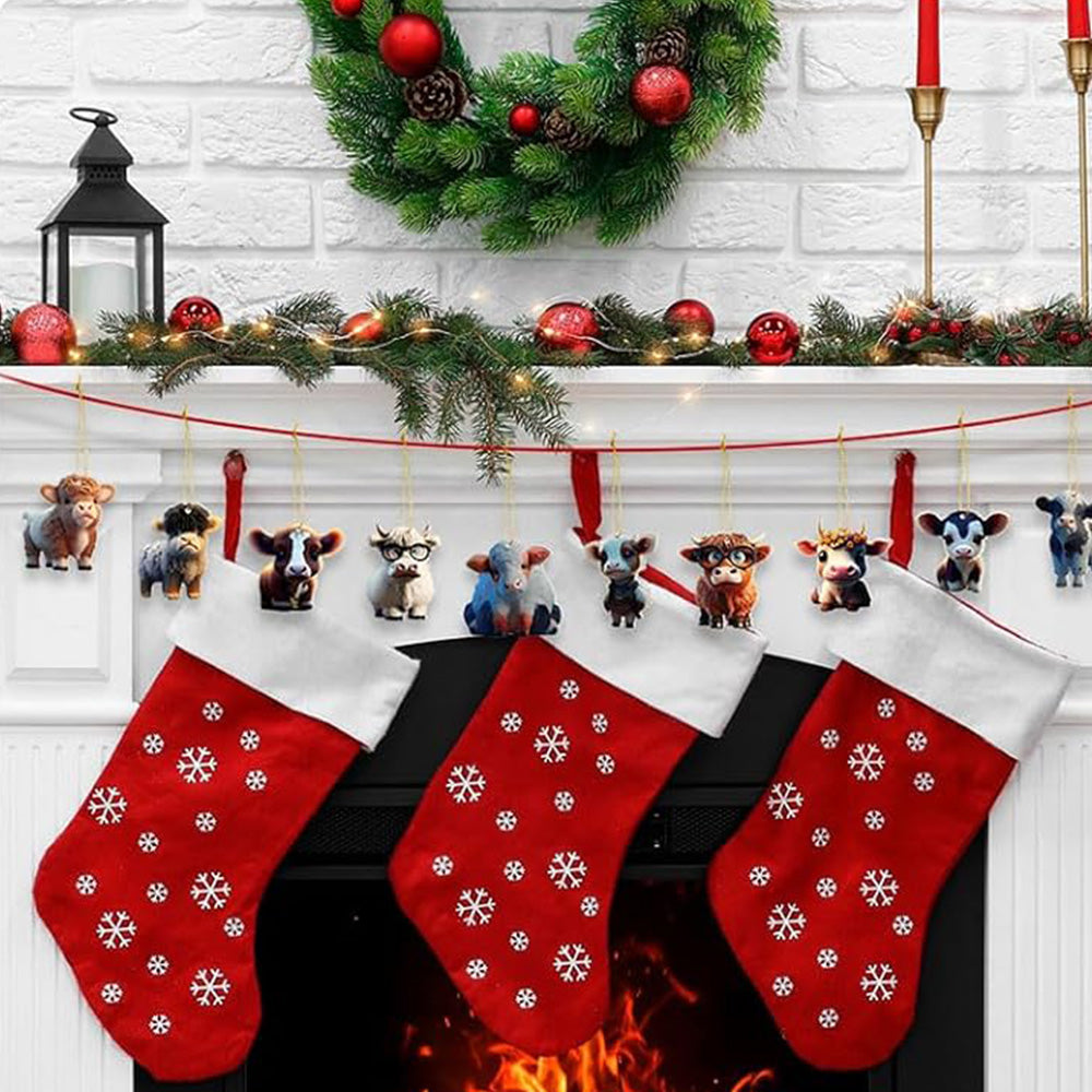 Christmas 24 Days Calendar Blind Box Collectible Christmas Funny Dog/Cow Set