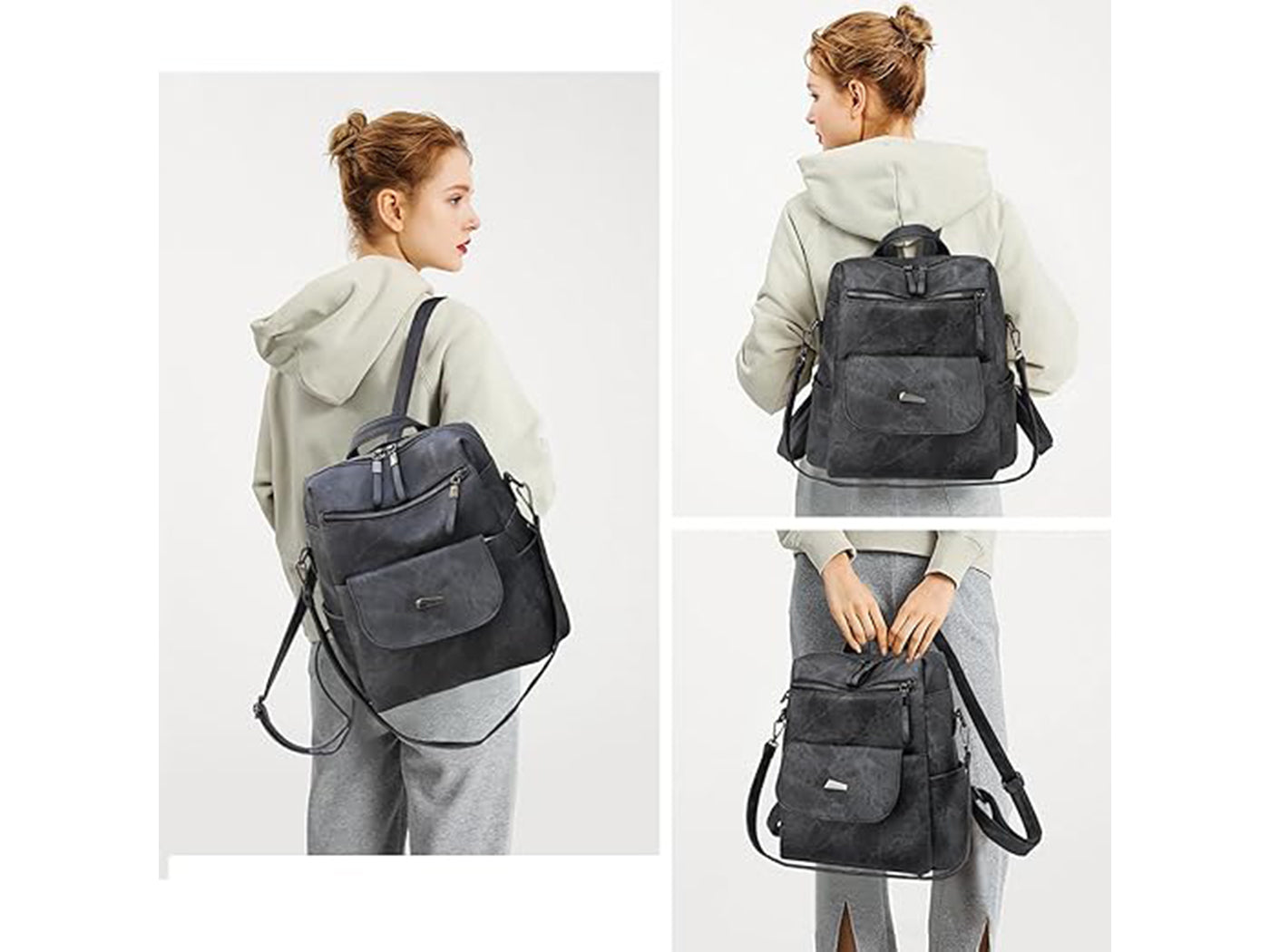 Women's Anti-Theft PU Leather Travel Backpack