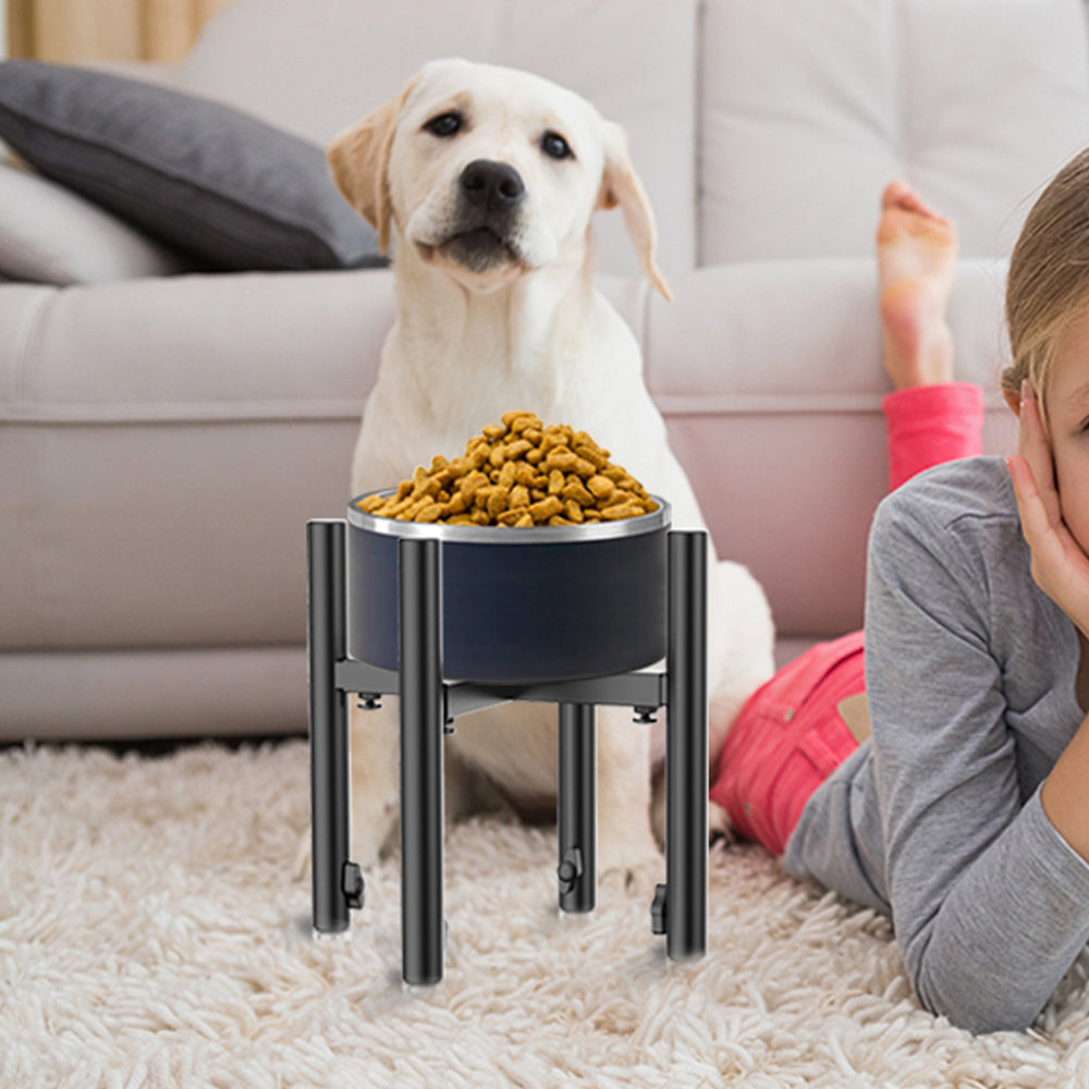 2Pcs Elevated Dog Bowl Stand with 4 Height Adjustments