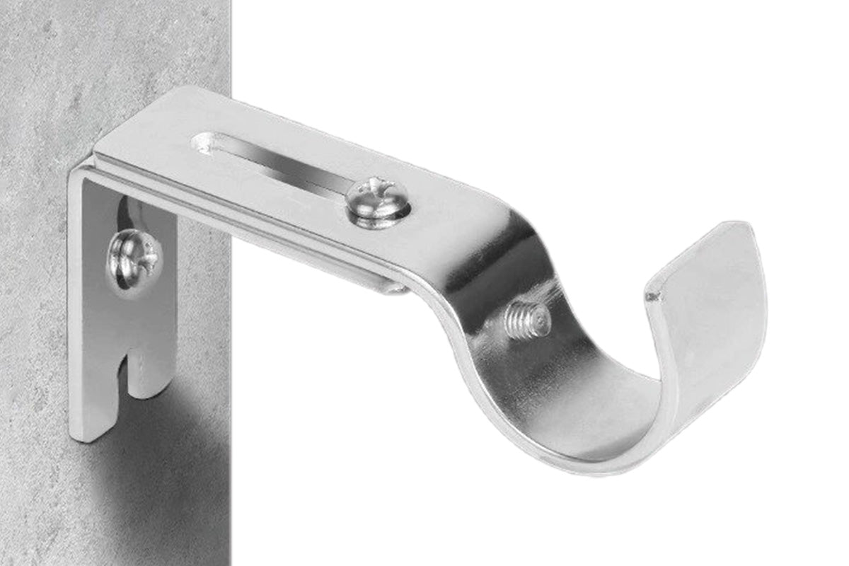 2PCS Curtain Rod Brackets Adjustable Wall Mounts Hang Curtain Rod Holders
