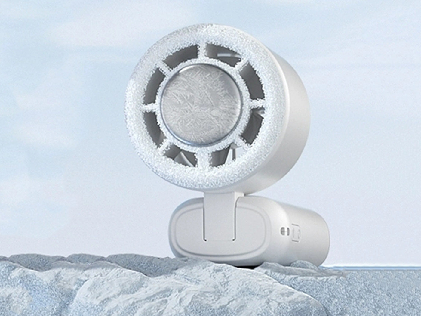 100 Speeds Digital Display Cooling Fan USB Fan with Lanyard and Phone Holder Base