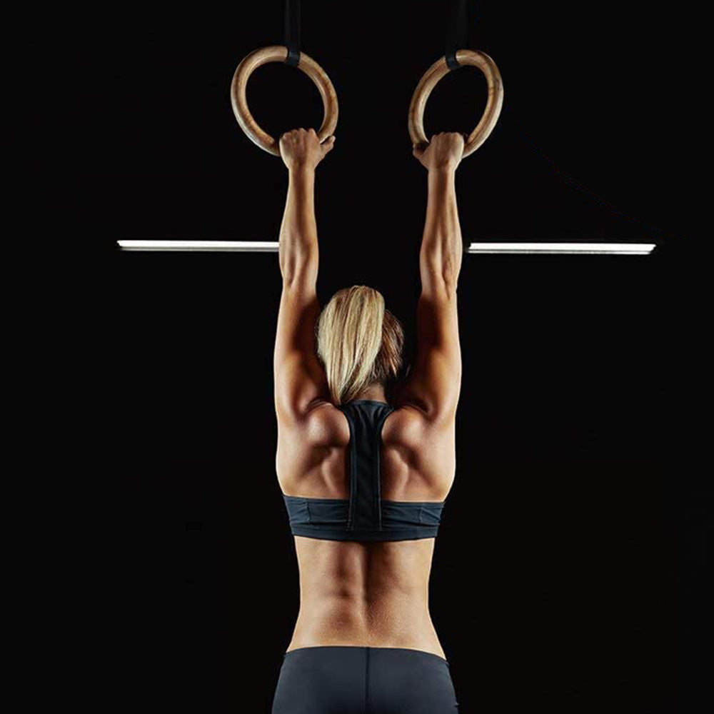 Wooden Gymnastic Rings Set Adjustable Fitness Rings for Home Workouts