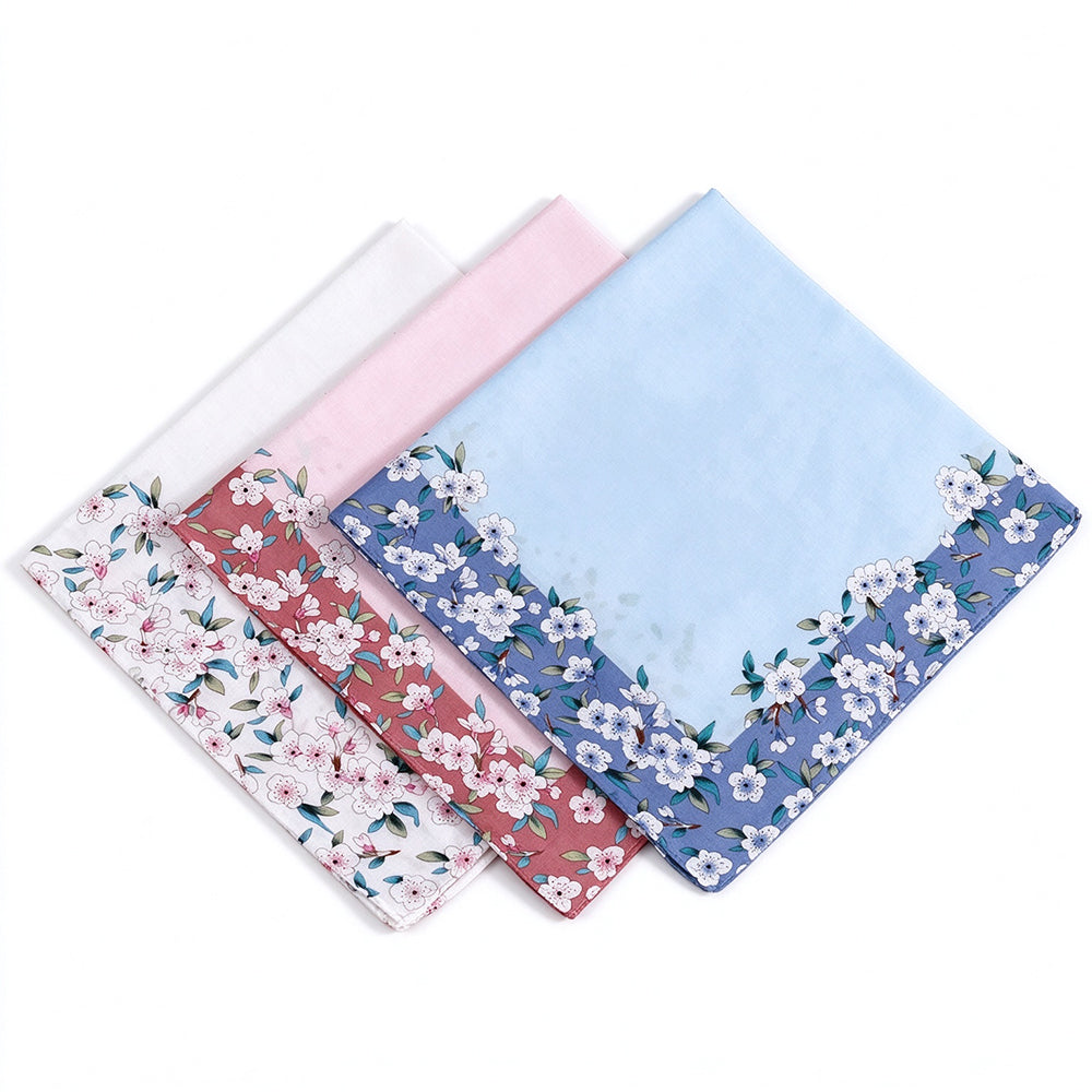 12 Pack Pure Cotton Printed Handkerchiefs 42cm Square