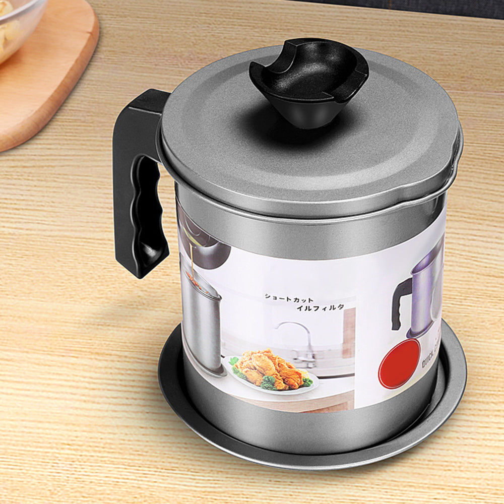 1.4L/1.7L Stainless Steel Oil Container with Strainer