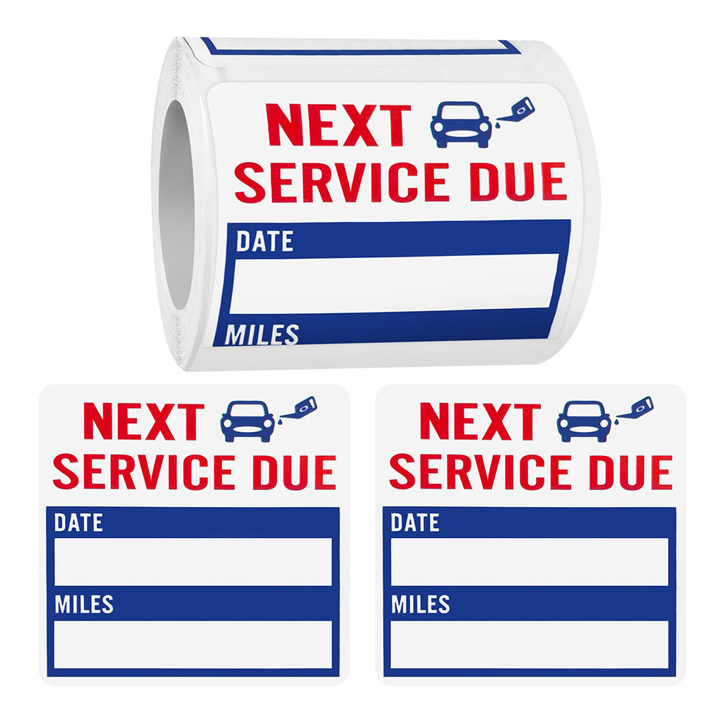 300 PCS Self Adhesive Vehicle Maintenance Reminder Labels for Car