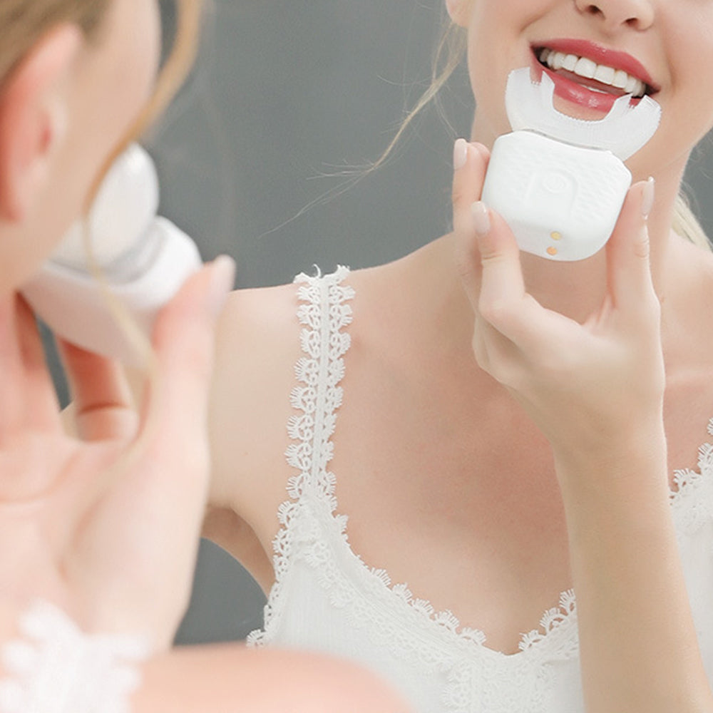 U-Shaped Electric Toothbrush Hands-Free Automatic Toothbrush with Charging Base