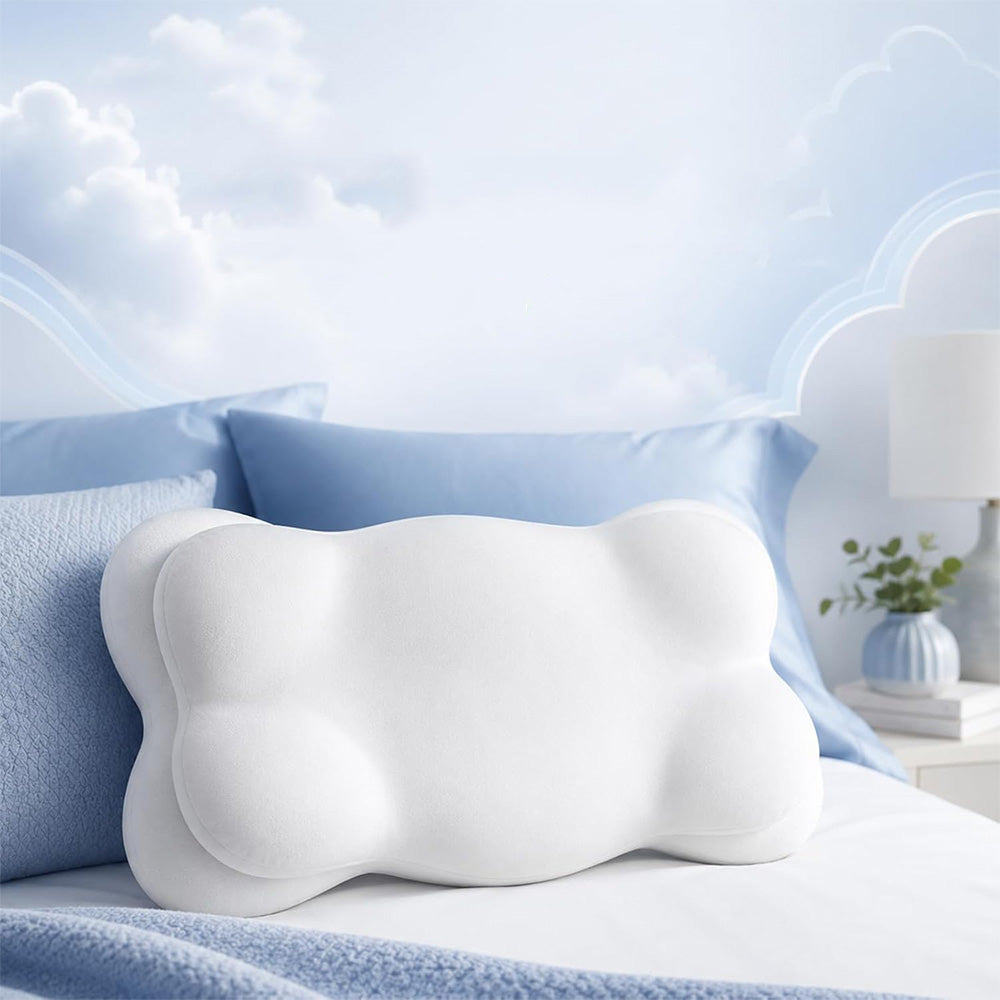 Cloud Shape Memory Foam Pillow with Breathable Cover for Sleeping