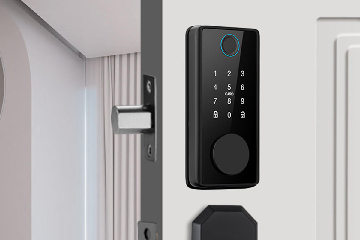 Keyless Smart Door Lock Fingerprint Password Card App Control Auto Lock