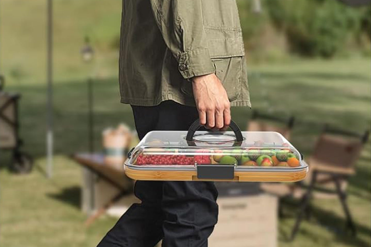 Charcuterie Board with Clear Lid Travel Portable Cheese Board and Cutting Boards