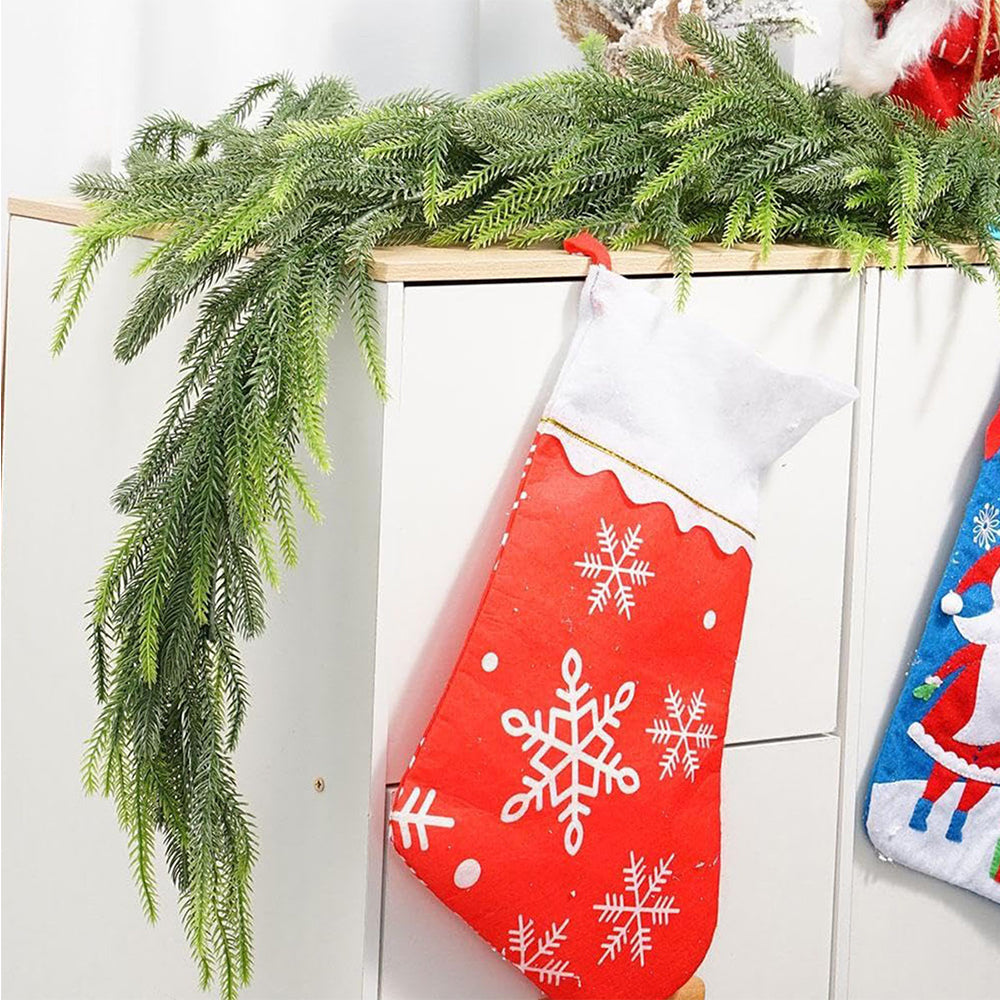 Christmas Norfolk Pine Garland Greenery Garland for Home Decor Fireplace