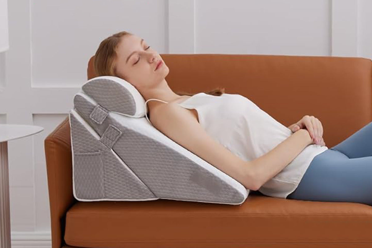 Wedge Pillow Headboard for After Surgery Adjustable Wedge Pillow for Acid Reflux Relief