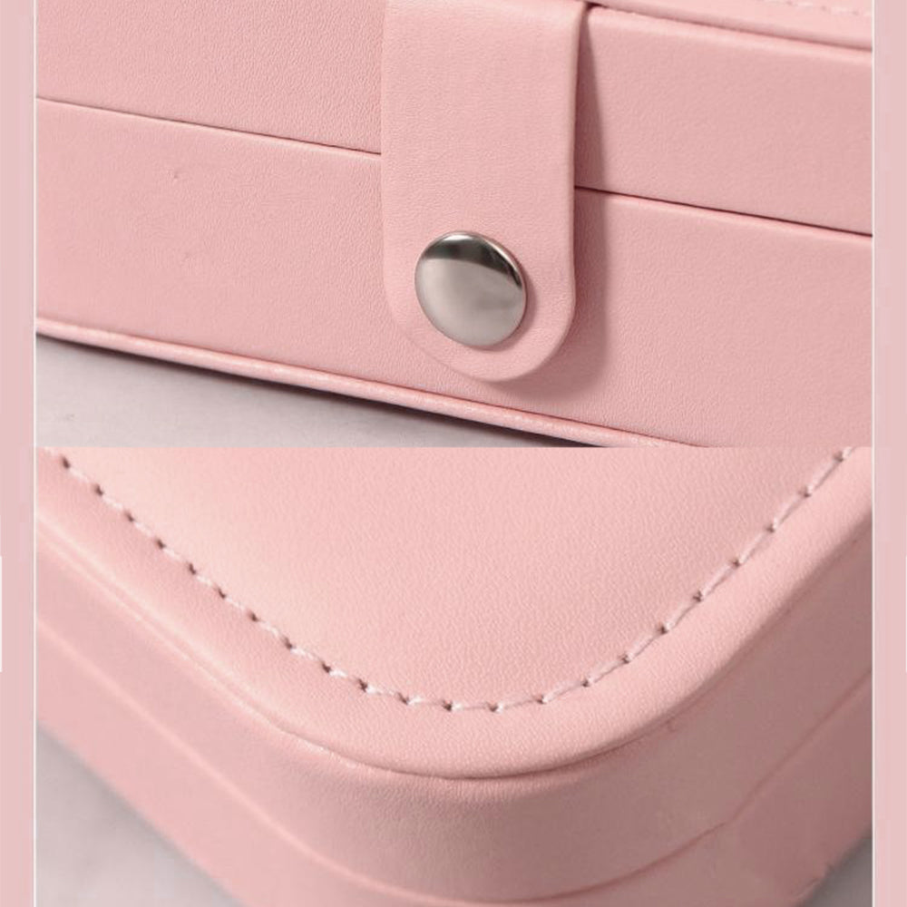 Portable Jewelry Case Travel Jewelry Box with Button