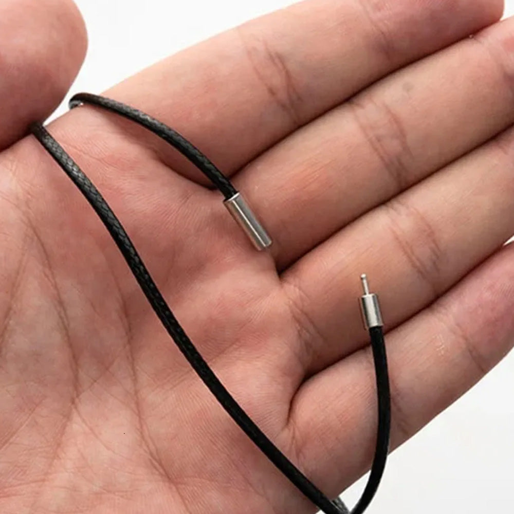5Pcs 3mm Braided Necklace Cord Adjustable Rope with Copper Buckle for DIY Jewelry-Black