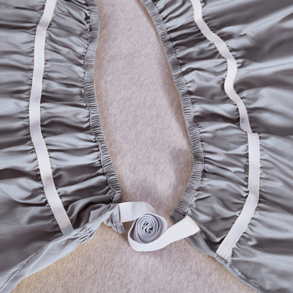 Wrap Around Dust Ruffles Bed Skirt with Adjustable Elastic Belt