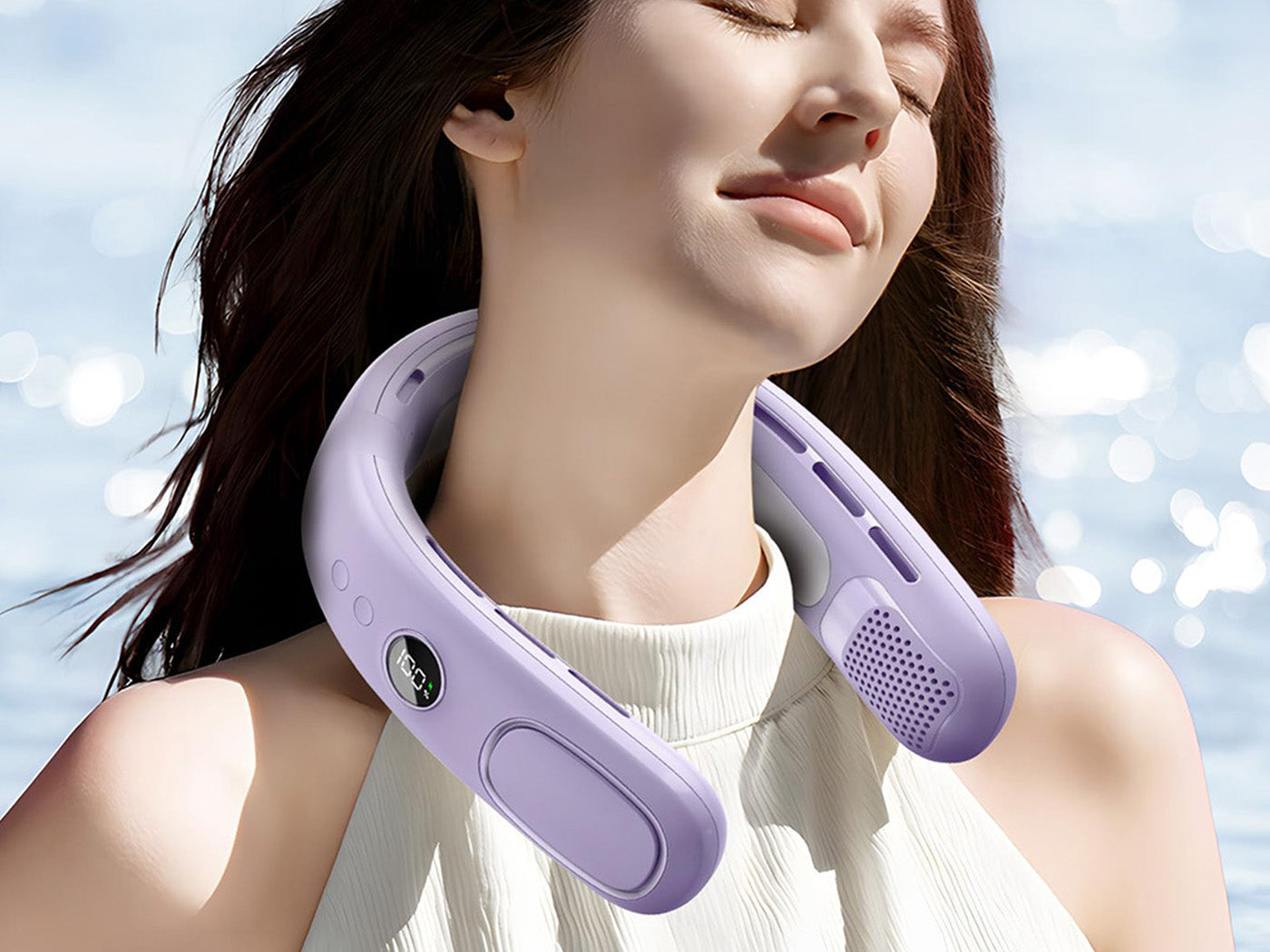 Neck Air Conditioner Cooling Neck Fan Neck Cooler 4000mAh Wearable Personal Fan