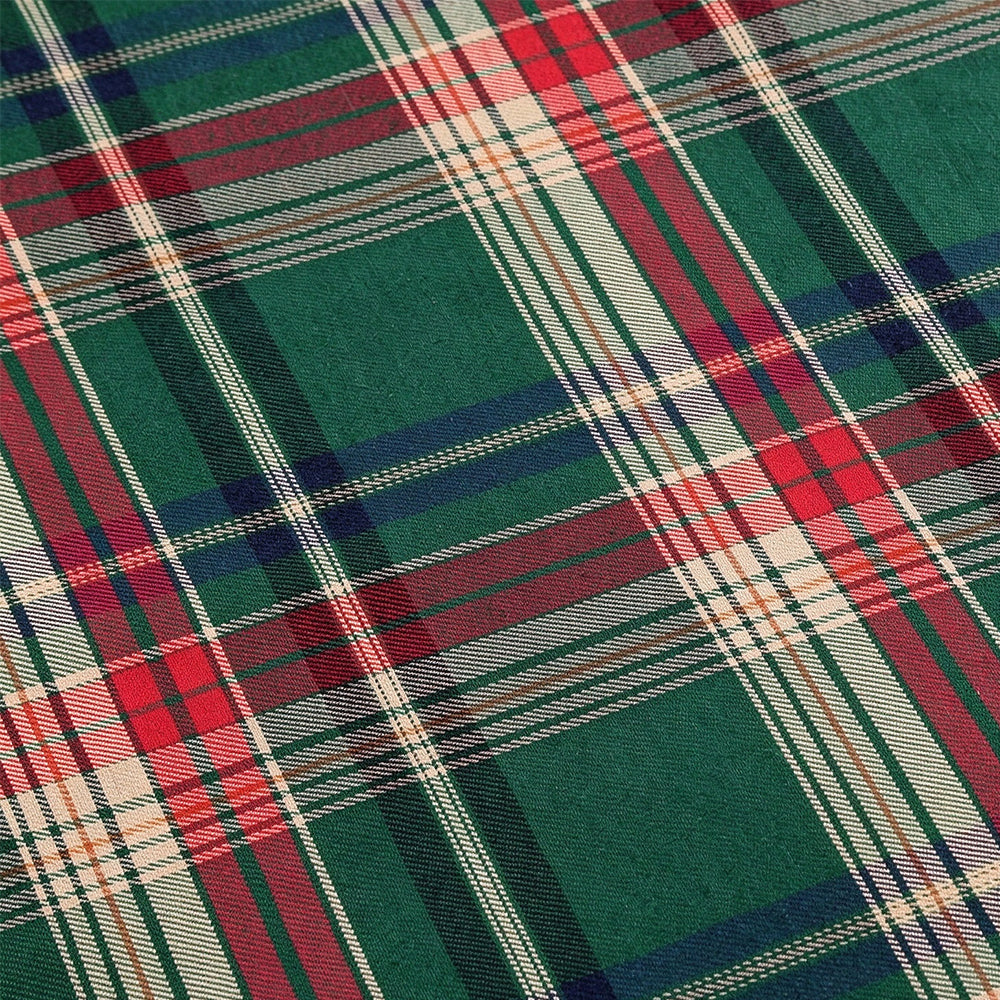 Polyester Cotton Plaid Oven Cover Curtain with Ties for Kitchen