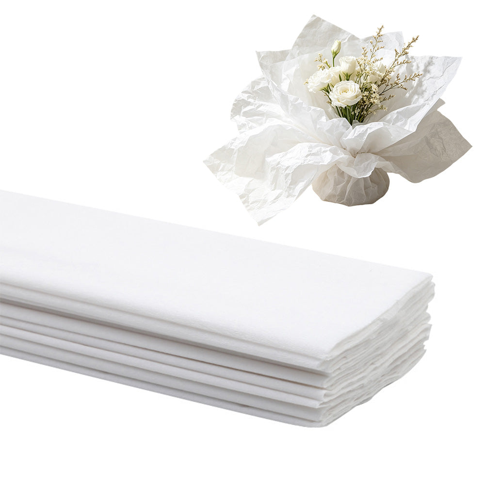 10 Crepe Paper Sheets 50x100cm for Gift Wrapping and Flower Crafts