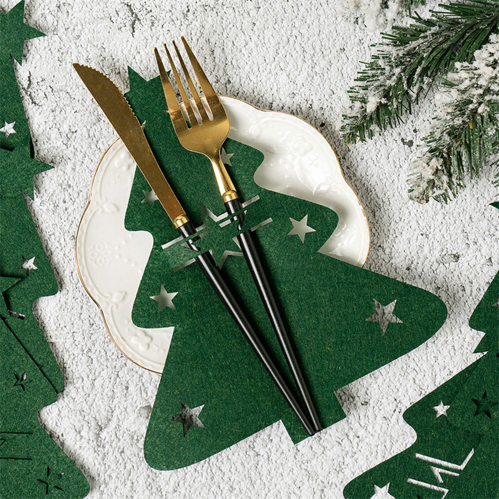 24Pcs Cutlery Bag Table Decoration Christmas Knife Fork Holder Tableware Organizer