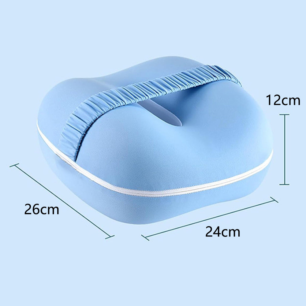 Knee Support Pillow with Ice Silk Cover and Elastic Strap for Side Sleepers