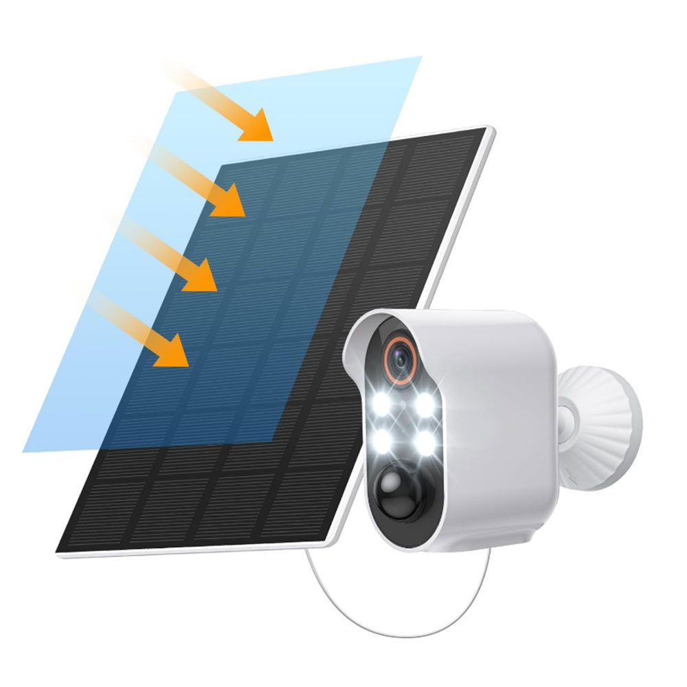 Wireless Security Camera with Solar Panel Color Night Vision for Home Security