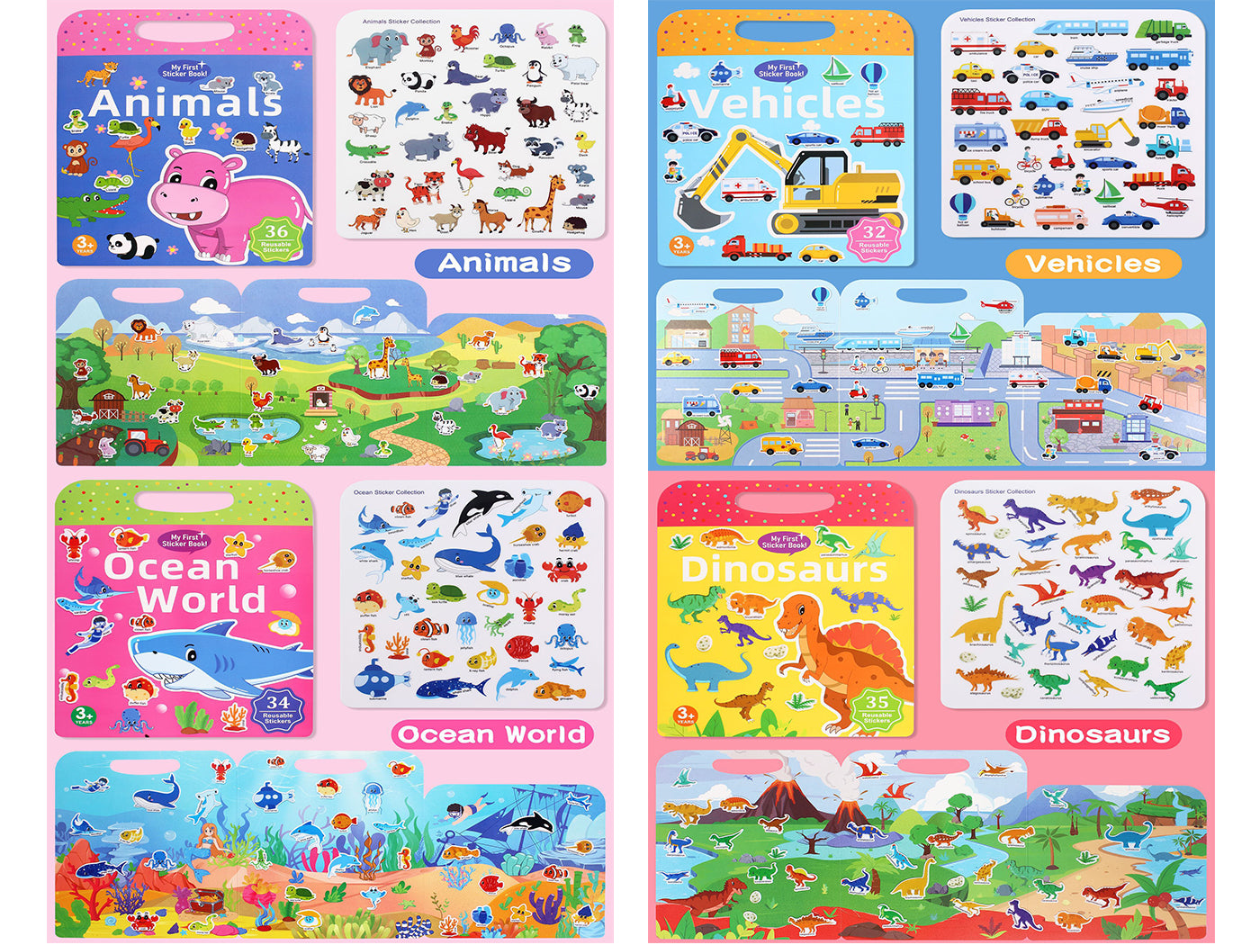 Reusable Jelly Sticker Books for Toddlers