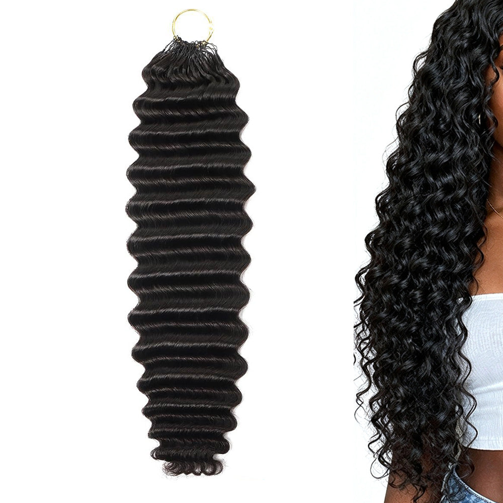 Deep Wave Synthetic Feather Hair Extensions for Braids-Style 2