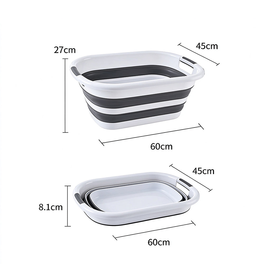 Foldable Laundry Wash Basin with Handles for Pet Bathing and Storage-M