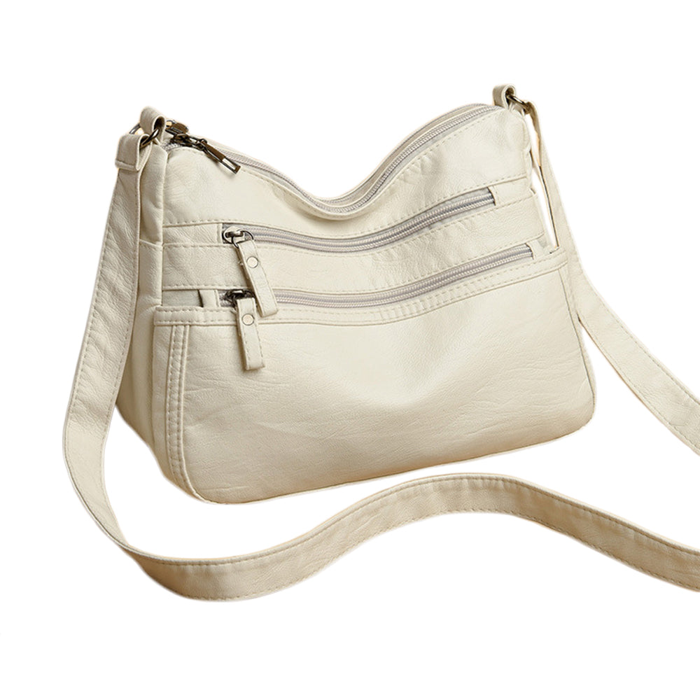 Two-Layer PU Leather Crossbody Bag for Women