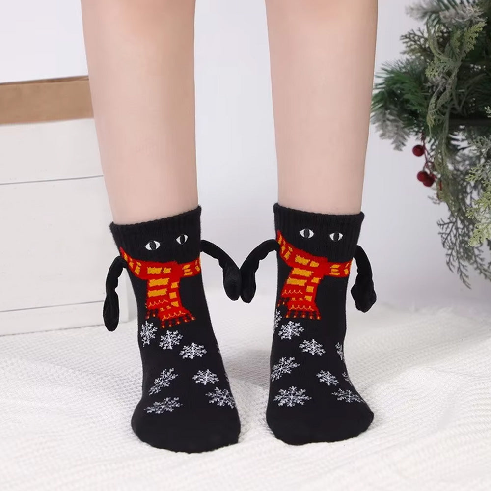 Magnetic Holding Hands Socks Novelty Funny Women Men Couple Socks For Christmas Gifts