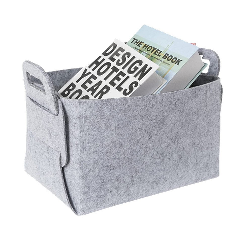 2Pcs Collapsible Felt Storage Bin Storage Basket with Carry Handles