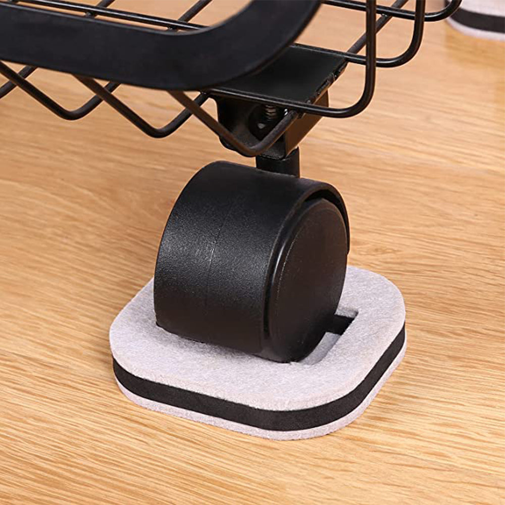10Pcs Anti Running Felt Caster Cups Pulley Chair Mat Furniture Wheels Pads