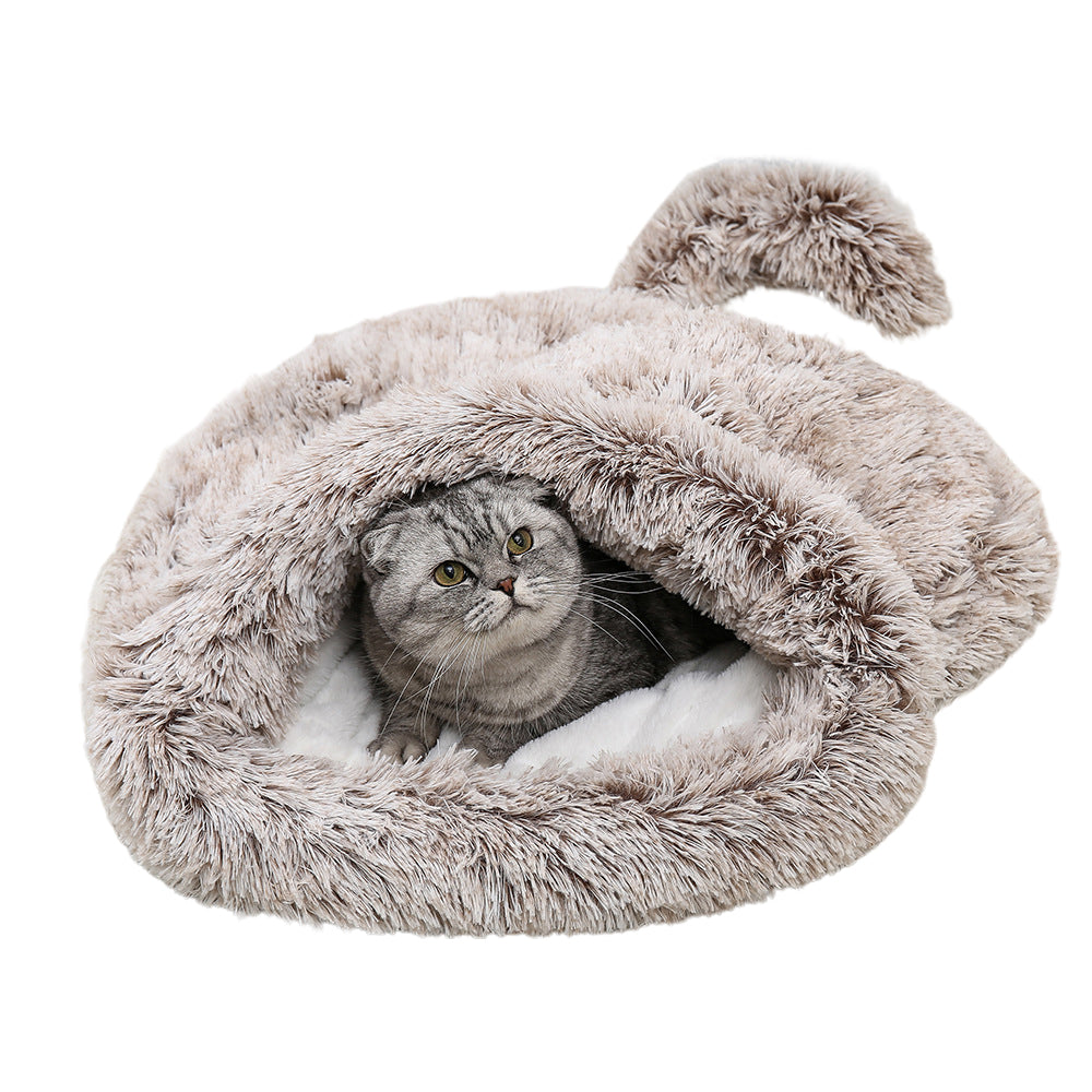 Winter Plush Pet Sleeping Bag Soft Warm Dog Cat Sleeping Bed Cave Bed