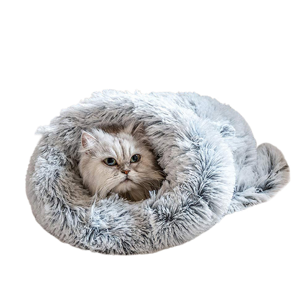 Winter Plush Pet Sleeping Bag Soft Warm Dog Cat Sleeping Bed Cave Bed