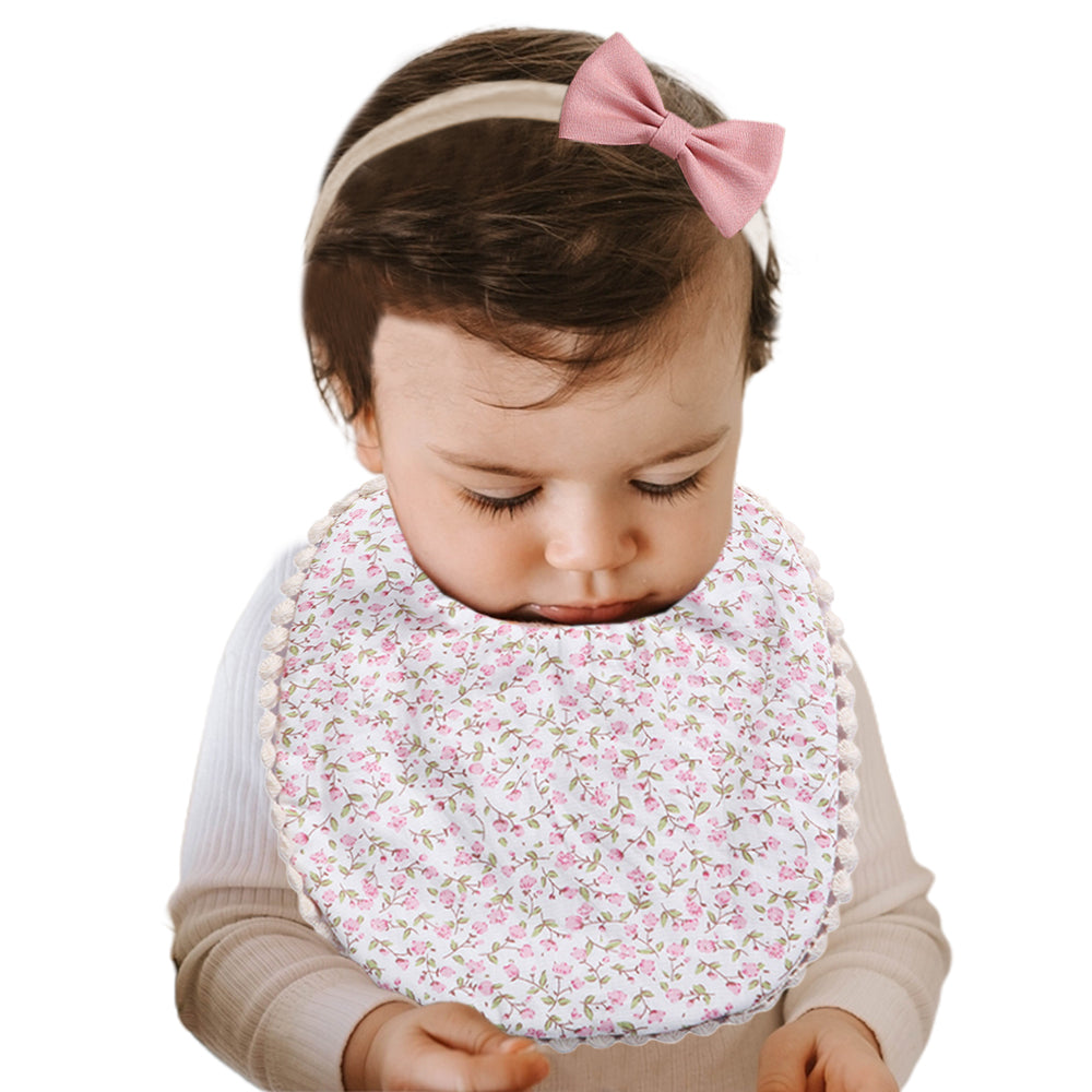Linen Cotton Kids Feeding Bib with 2 Headbands