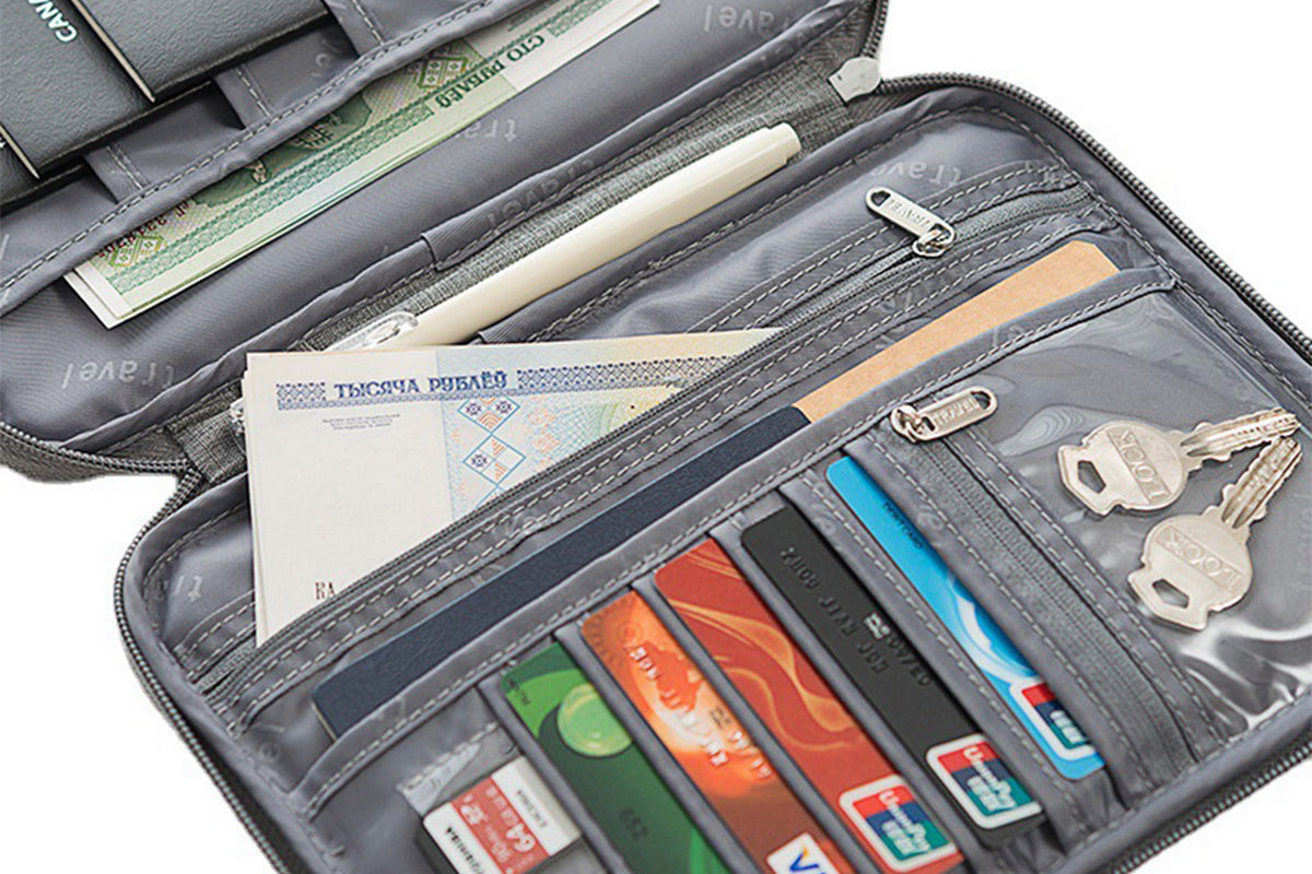 Family Travel Passport Holder Credit Card ID Document Organizer