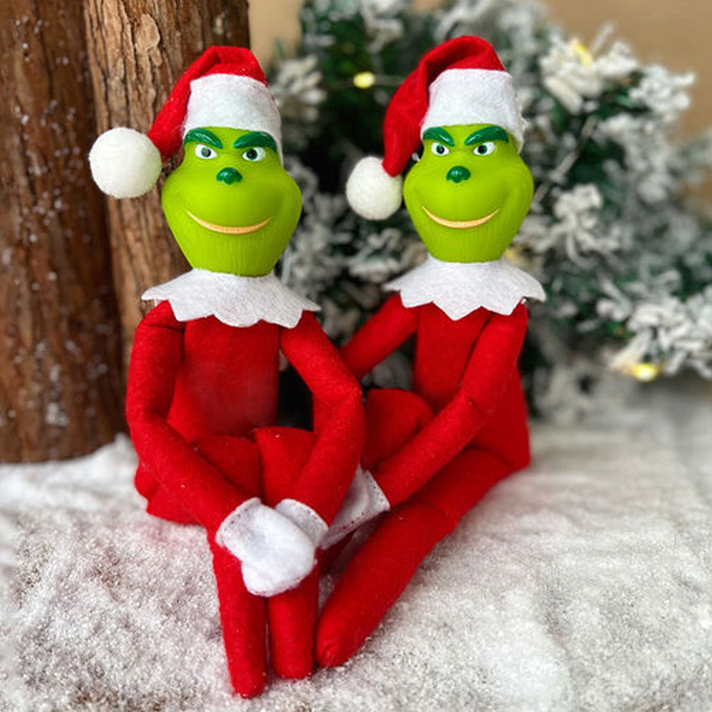 Christmas Grinch Inspired On The Shelf Xmas Ornament Elf Doll