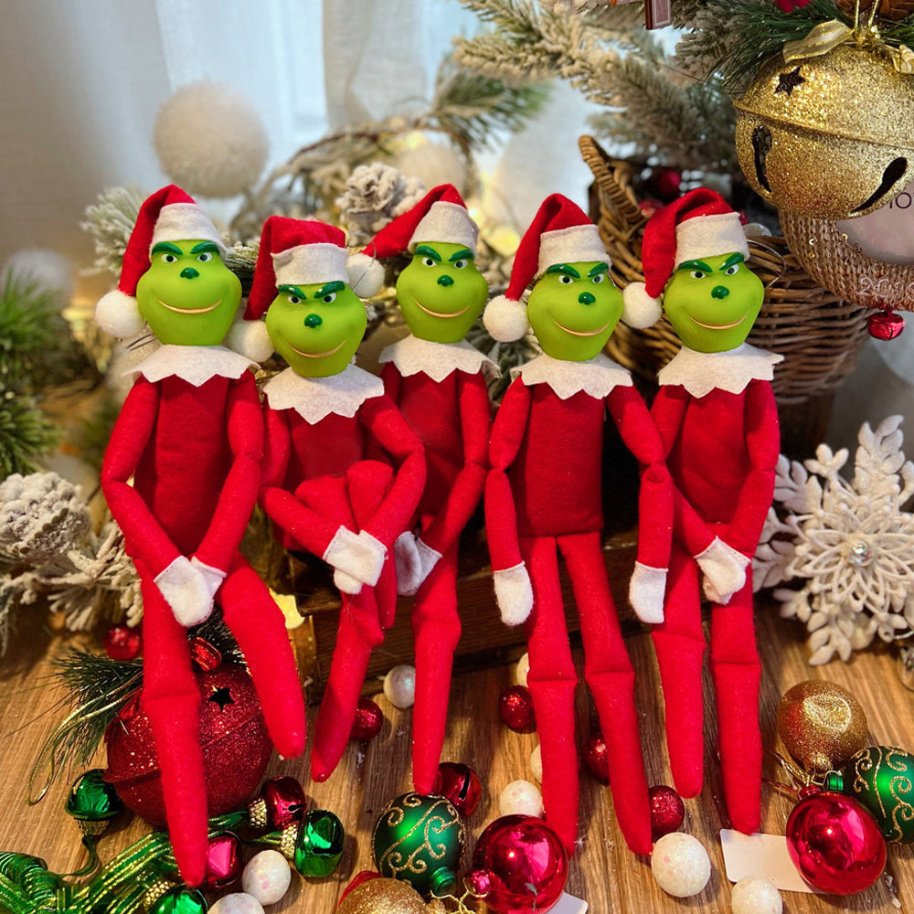 Christmas Grinch Inspired On The Shelf Xmas Ornament Elf Doll