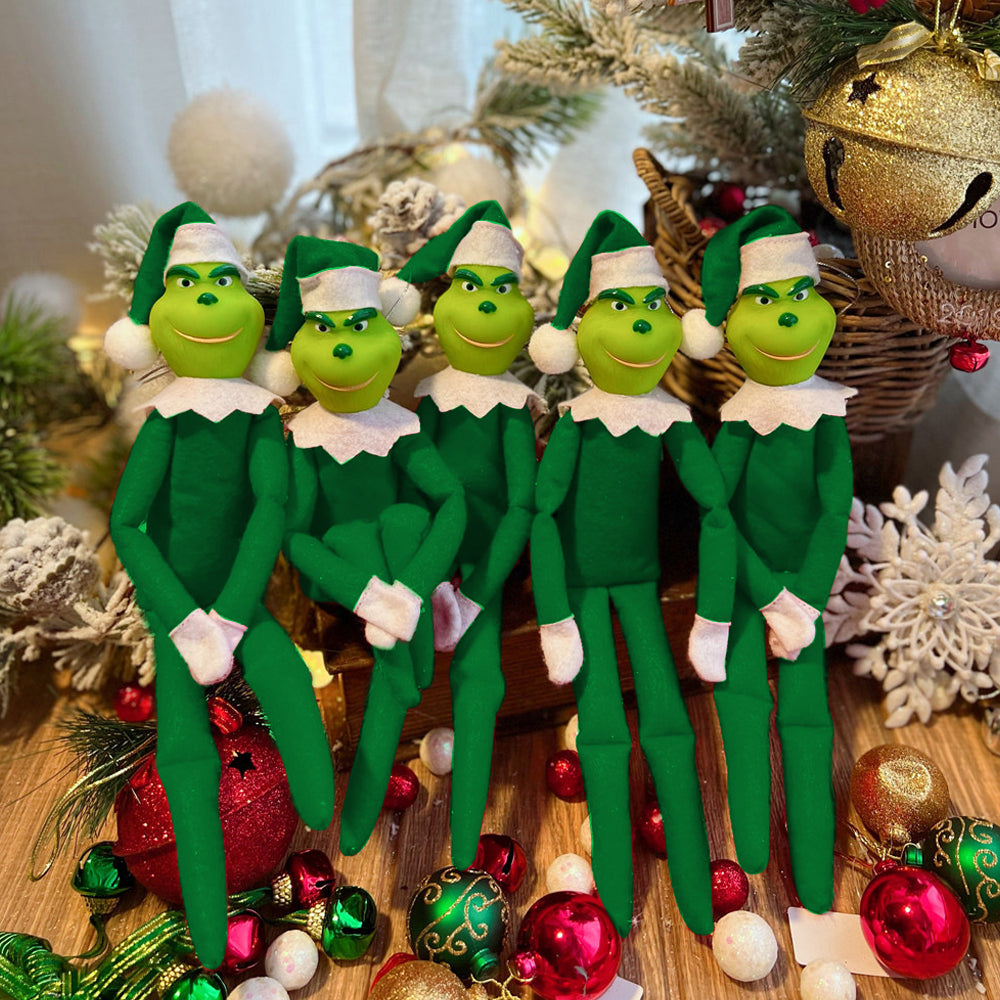 Christmas Grinch Inspired On The Shelf Xmas Ornament Elf Doll