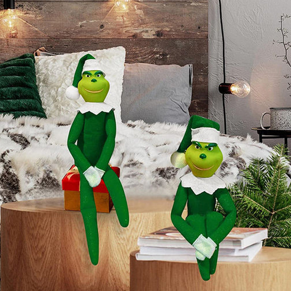 Christmas Grinch Inspired On The Shelf Xmas Ornament Elf Doll