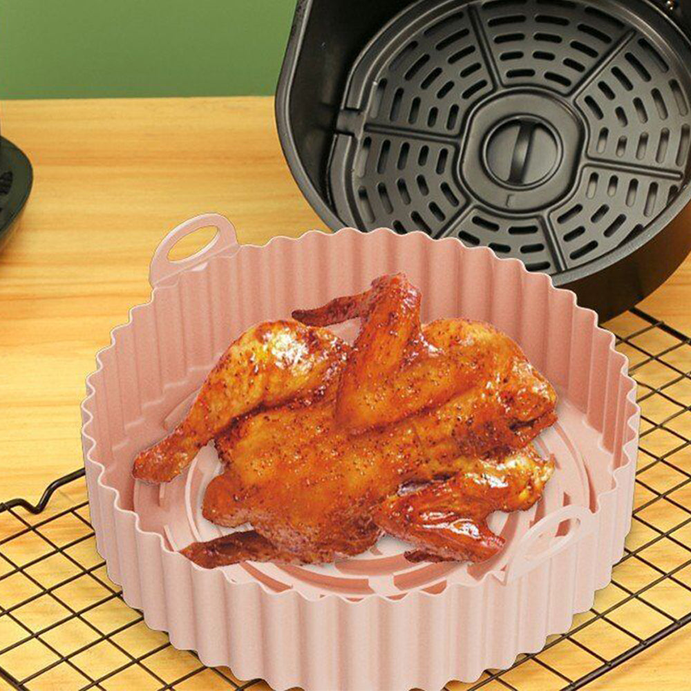 2Pcs Reusable Air Fryer Silicone Round Liners