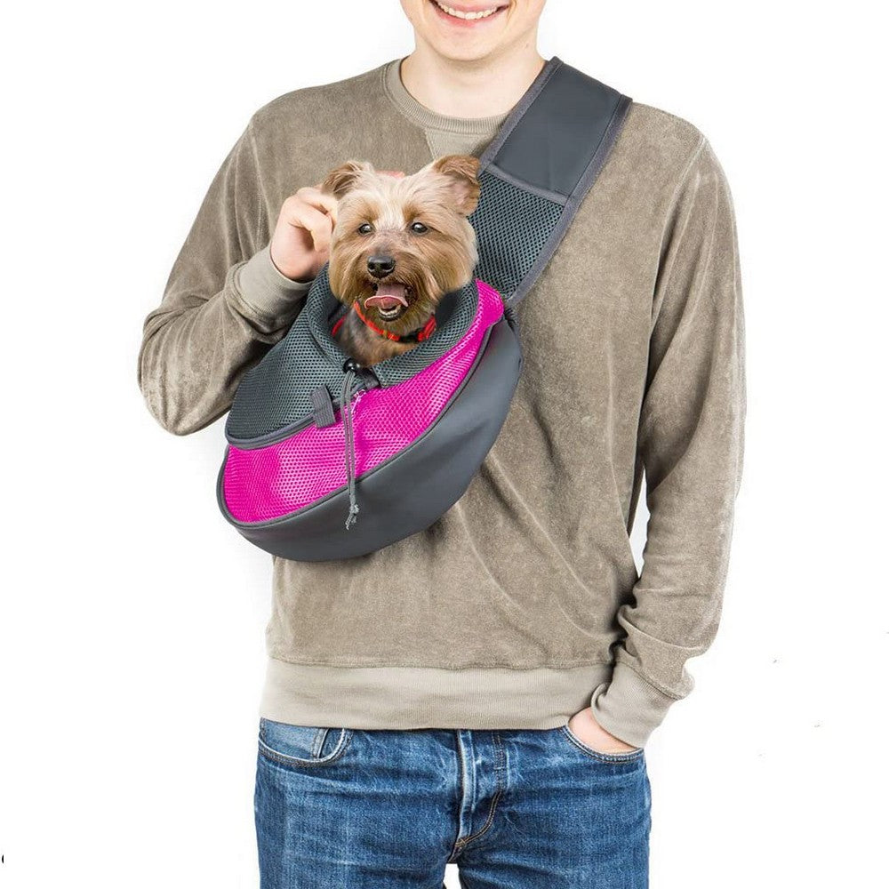 Pet Sling Carrier Bag with Phone Holder Cat Carrier Dog Carrier-Red