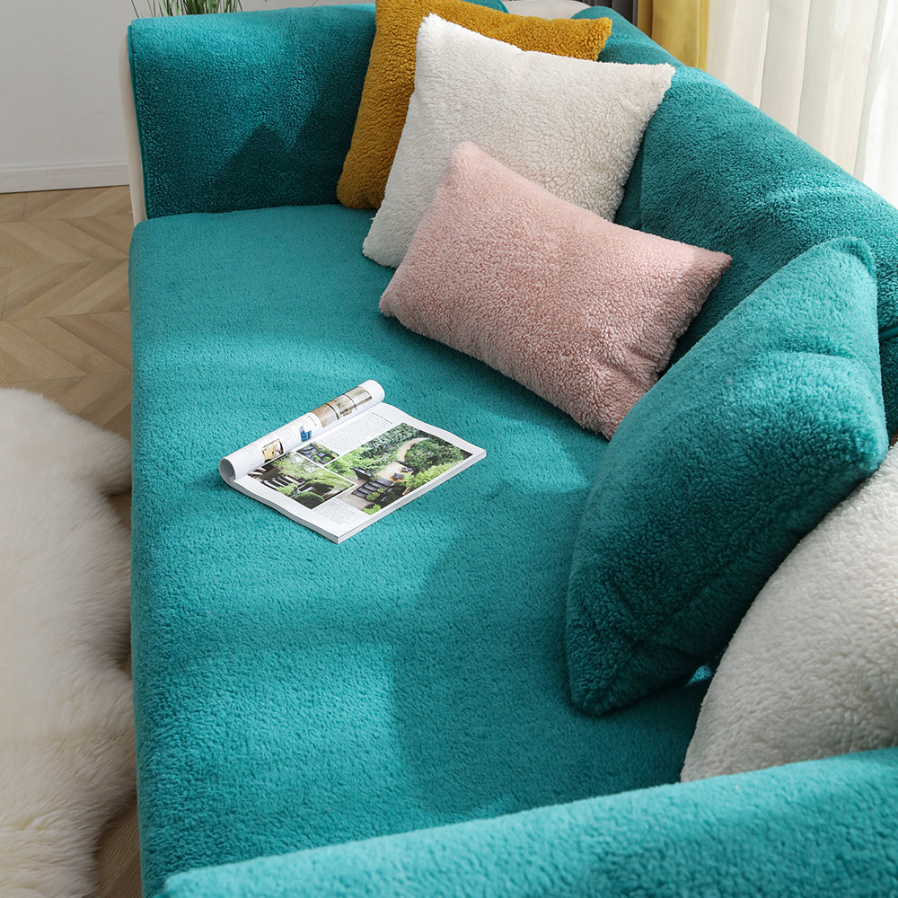 Plush Sofa Seat Cushion Cover
