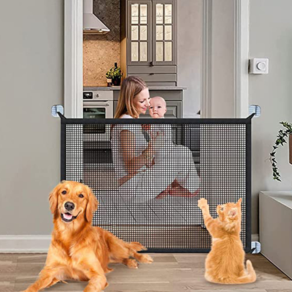 110x72CM/180x72CM Portable Non-drill Magic Mesh Pet Gate