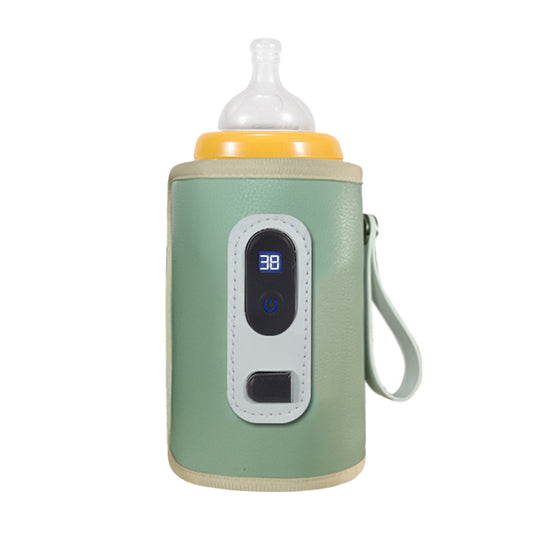 USB Digital Display Kids Travel Milk Warmer Bottle with 5-Speed Temperature