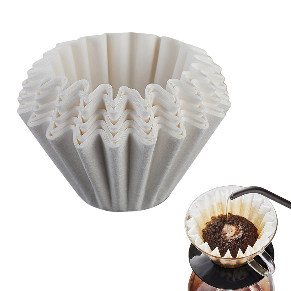 50 Sheets Disposable Basket Coffee Filters Paper for Drip Coffee Maker