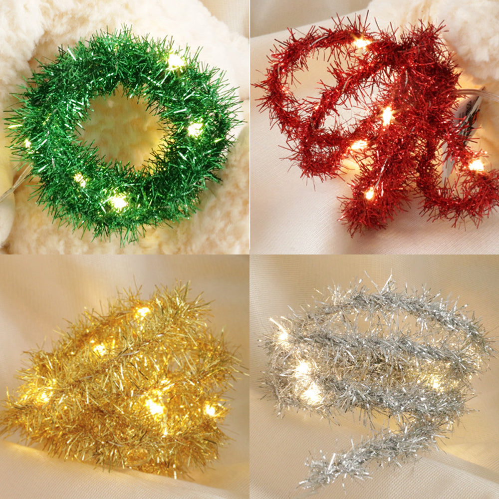 2Pcs 20 LED Lights Hanging Christmas Garland Decorative String Lights for Christmas Tree