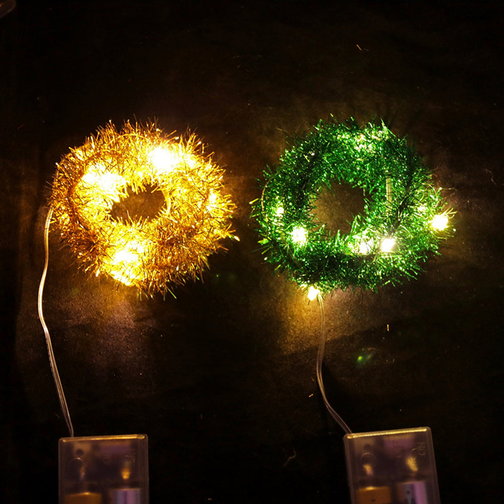 2Pcs 20 LED Lights Hanging Christmas Garland Decorative String Lights for Christmas Tree